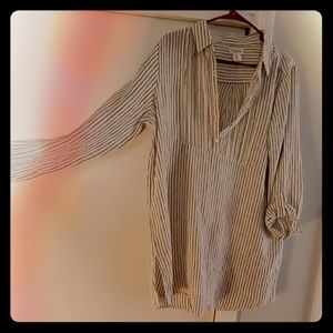 Long striped cover up/ shirt
